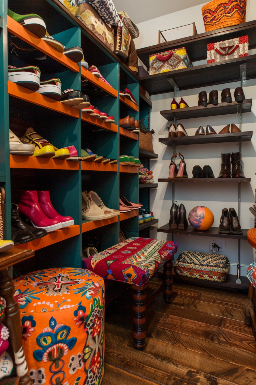 Floating shoe shelves with a modern design