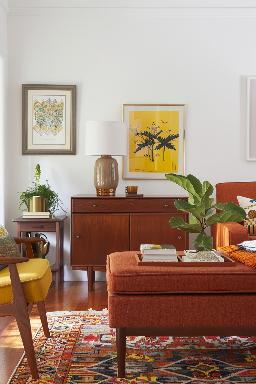 Living room with multifunctional furniture