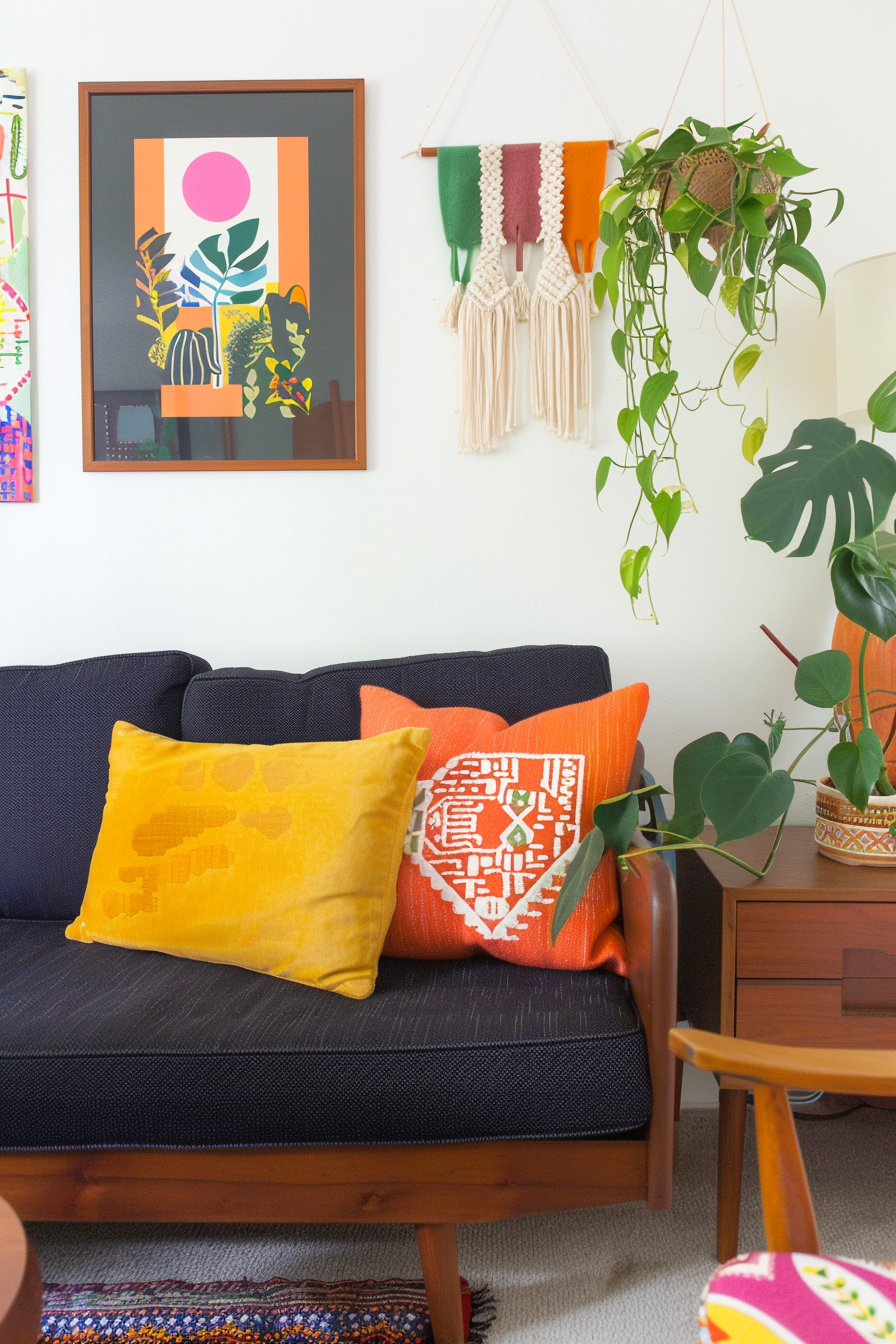 Living room with DIY projects
