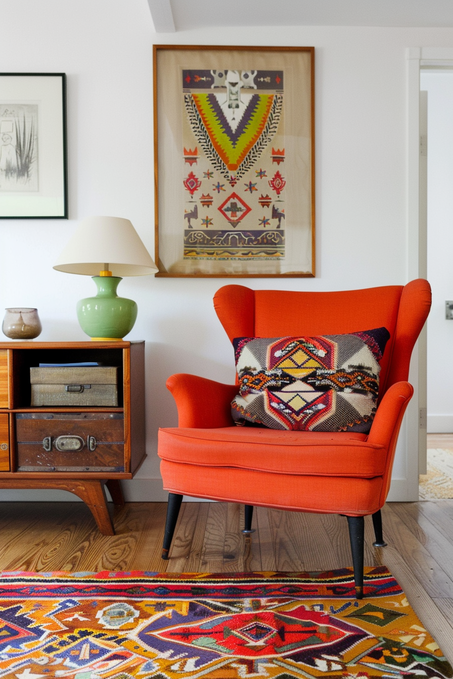 Living room with a bold statement piece