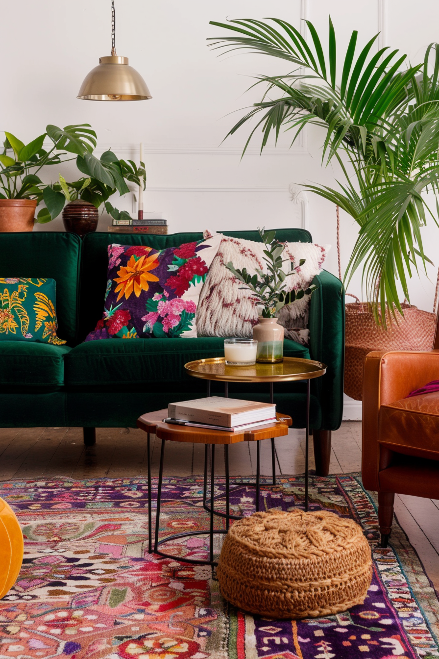 Cozy seating area in a vibrant living room