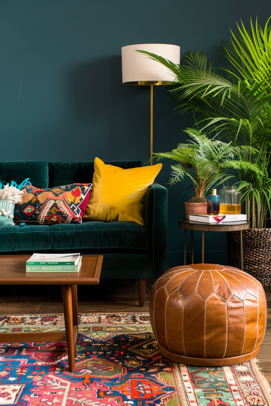 Cozy seating area in a vibrant living room