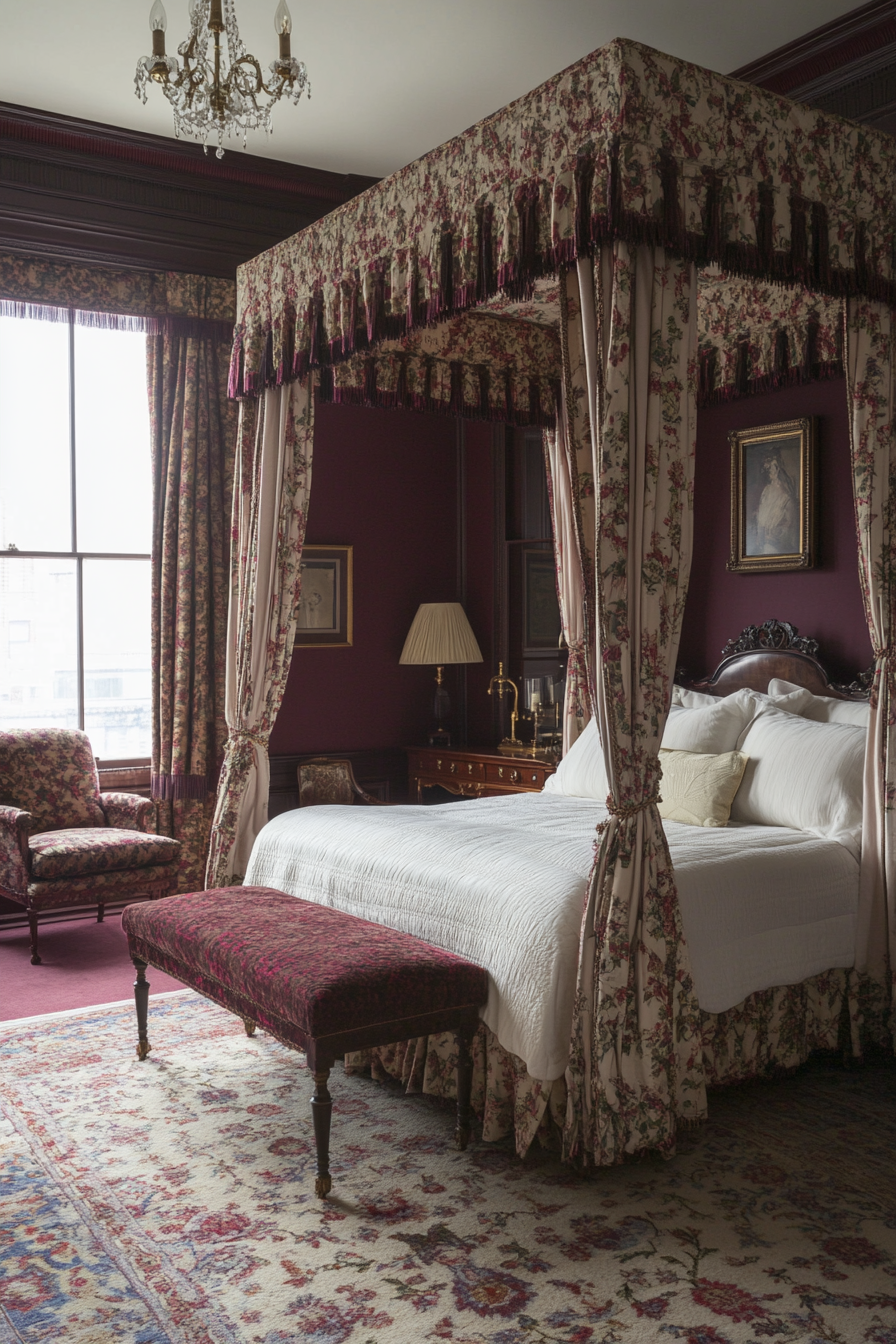 Victorian master suite with a canopy bed