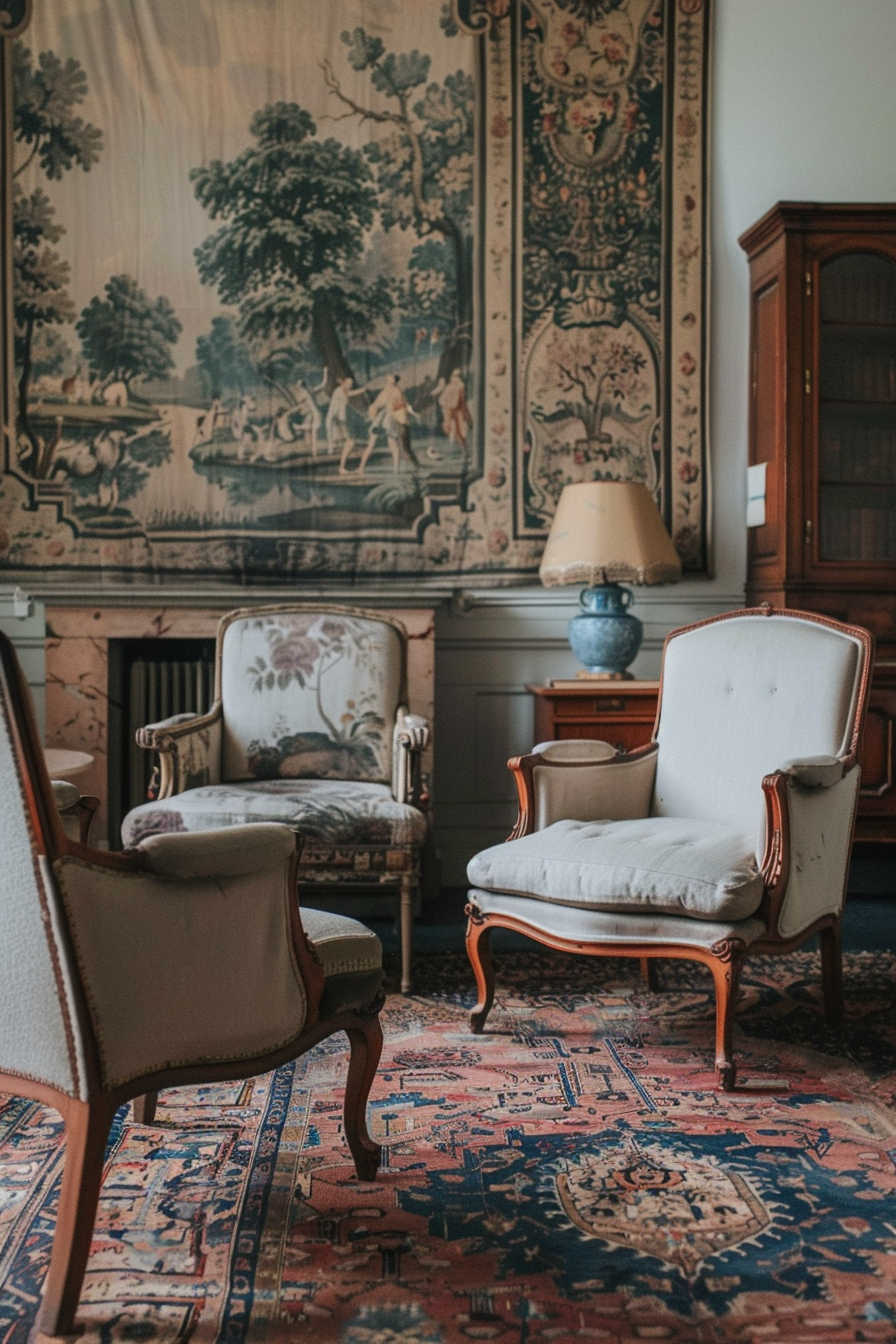 Antique Persian rug and tapestry