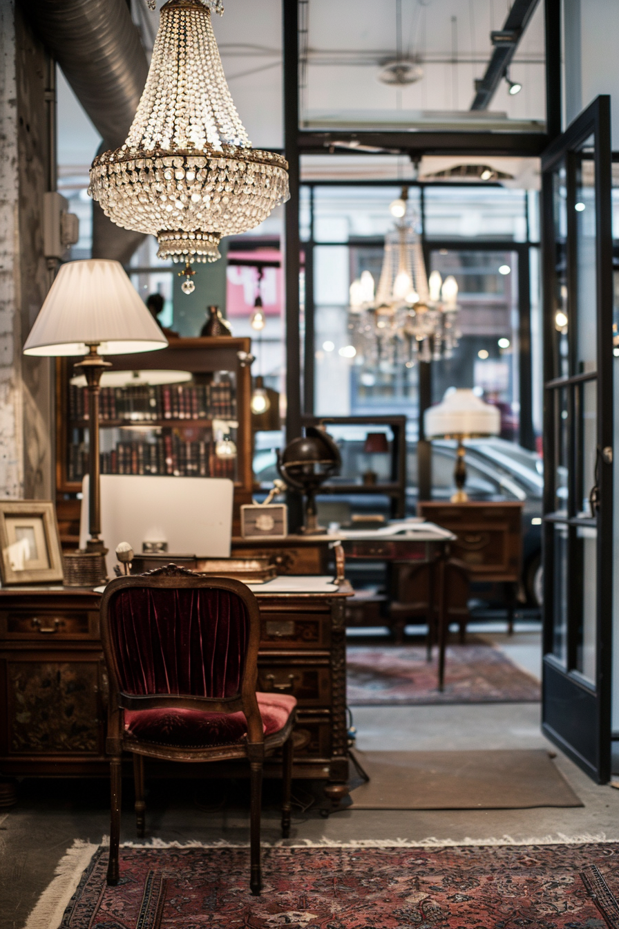 Brass table lamp and pleated silk shades