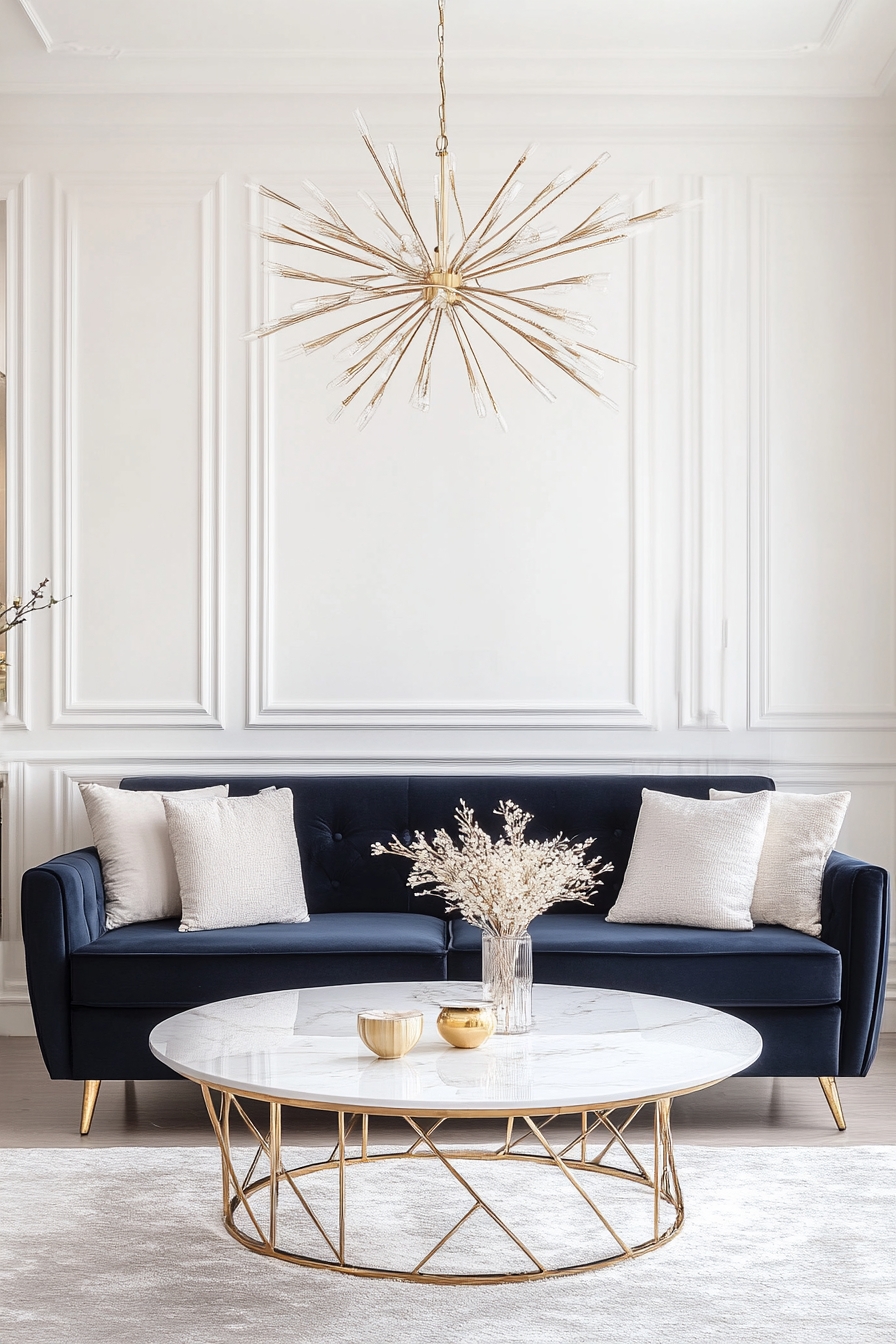 Modern Art Deco with sleek lines and rich materials