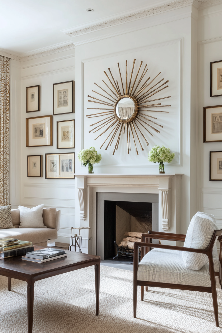 Sunburst mirrors for wall decor