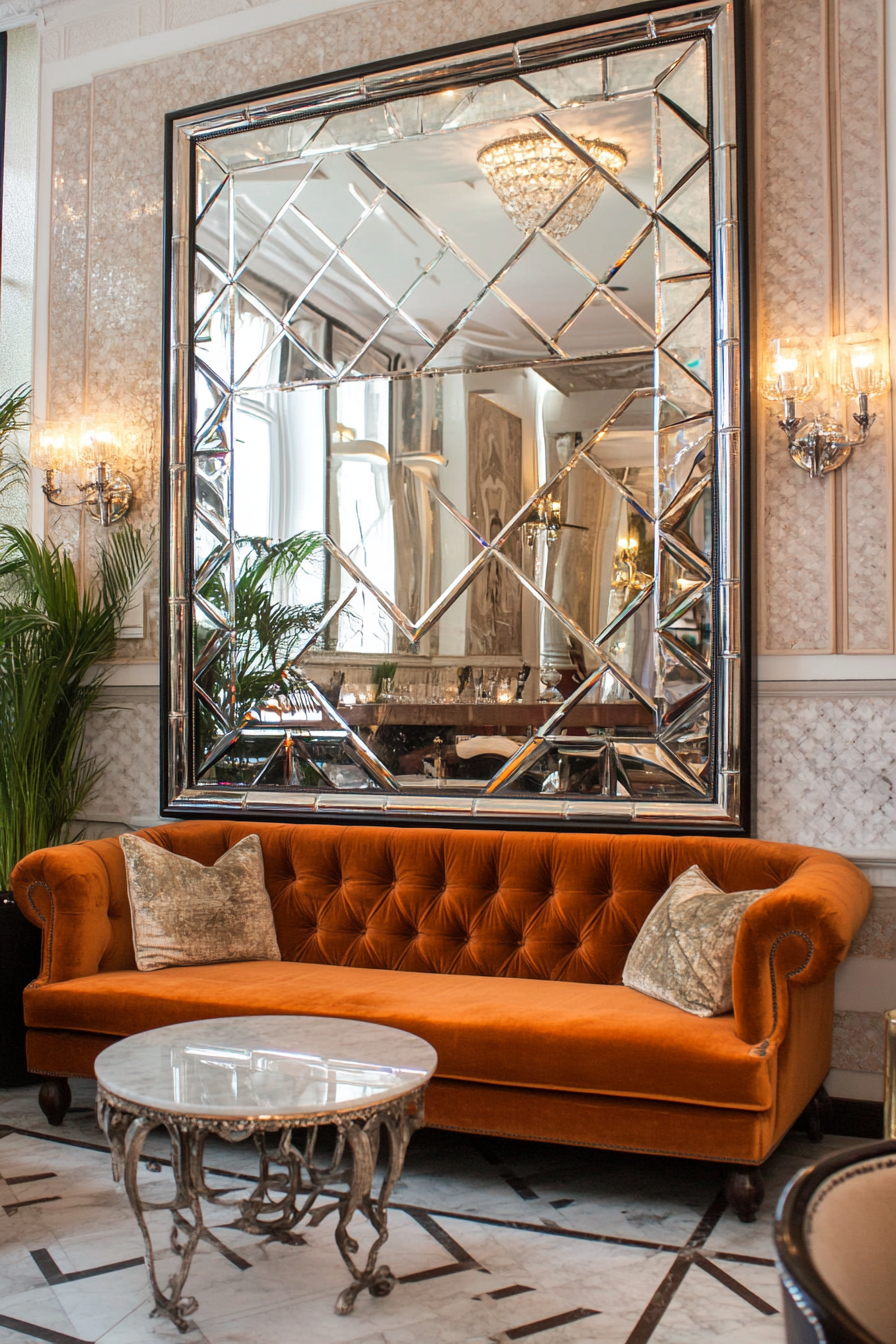 Mirrors and metal accents for wall decor