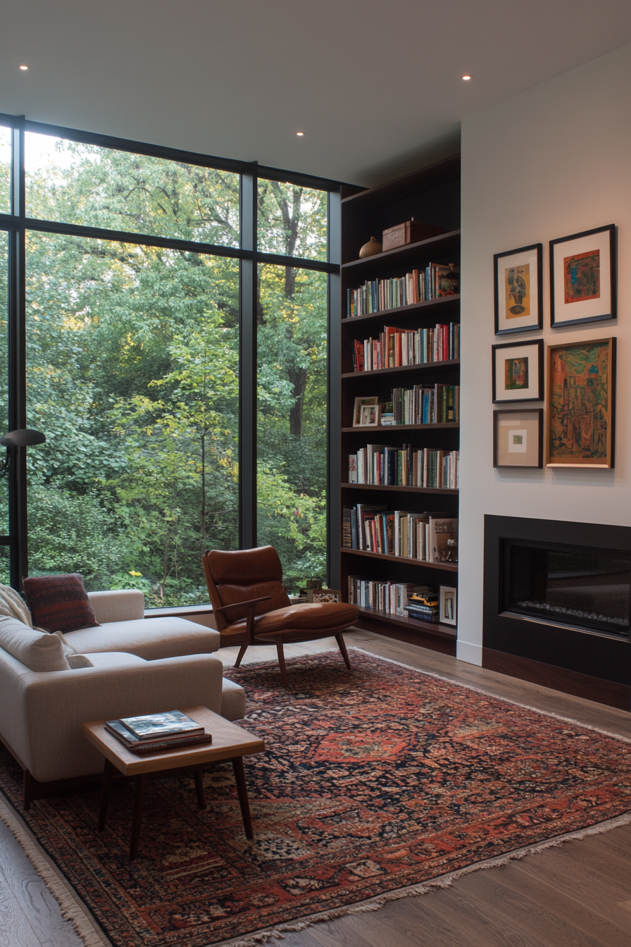 Floating built-in shelves