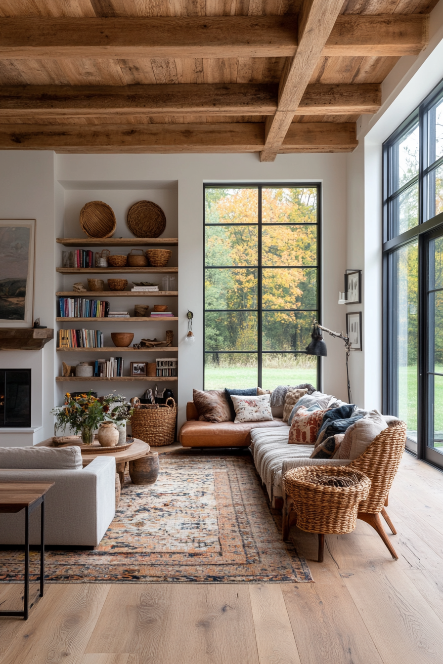 Rustic built-in shelves