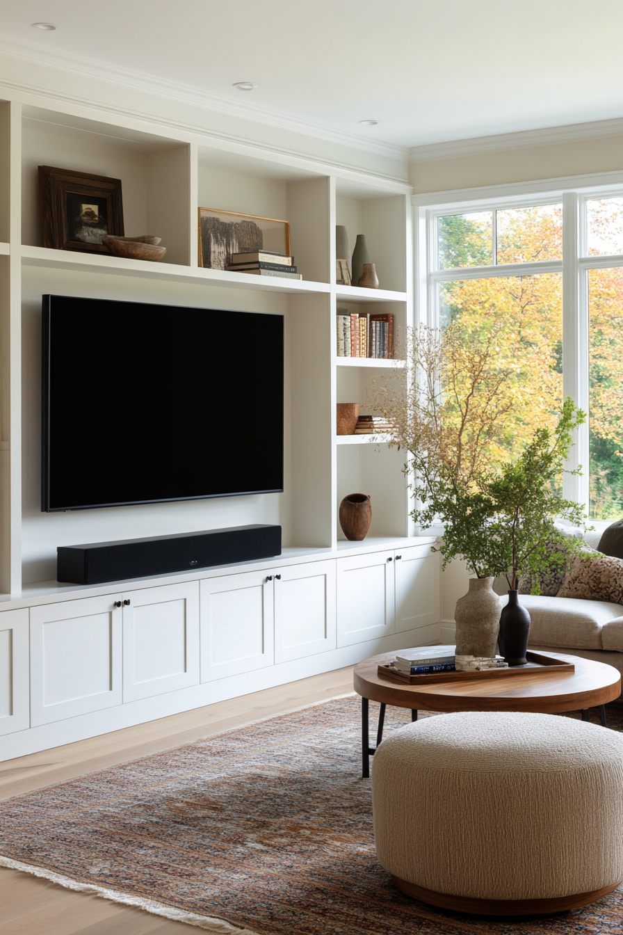 Minimalist built-in shelves