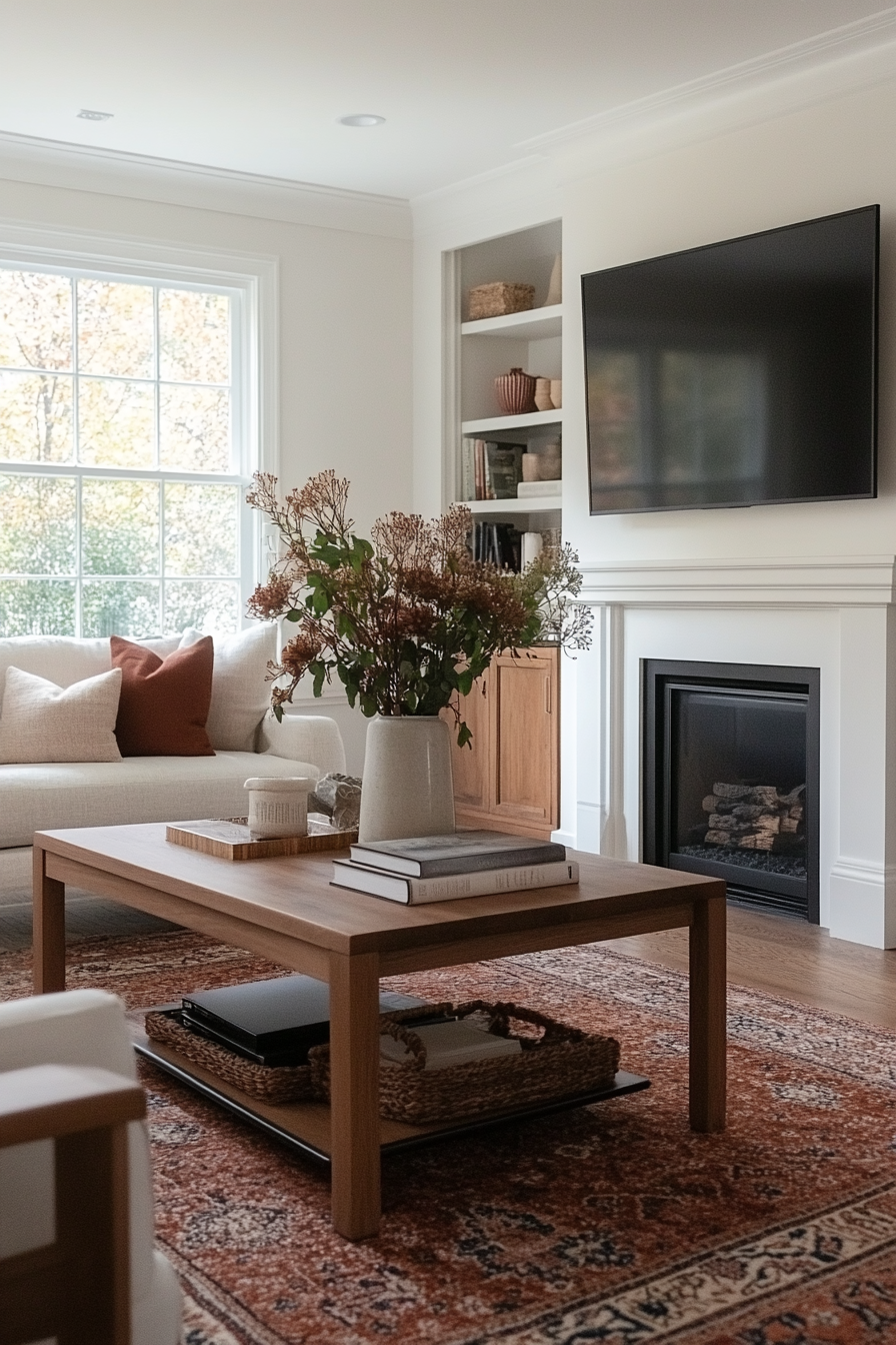 Minimalist built-in shelves