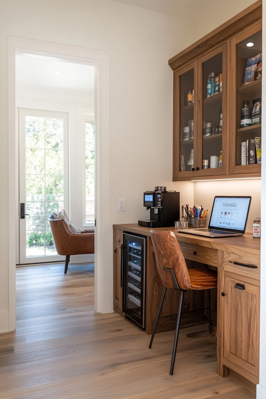 Home office with refreshment station