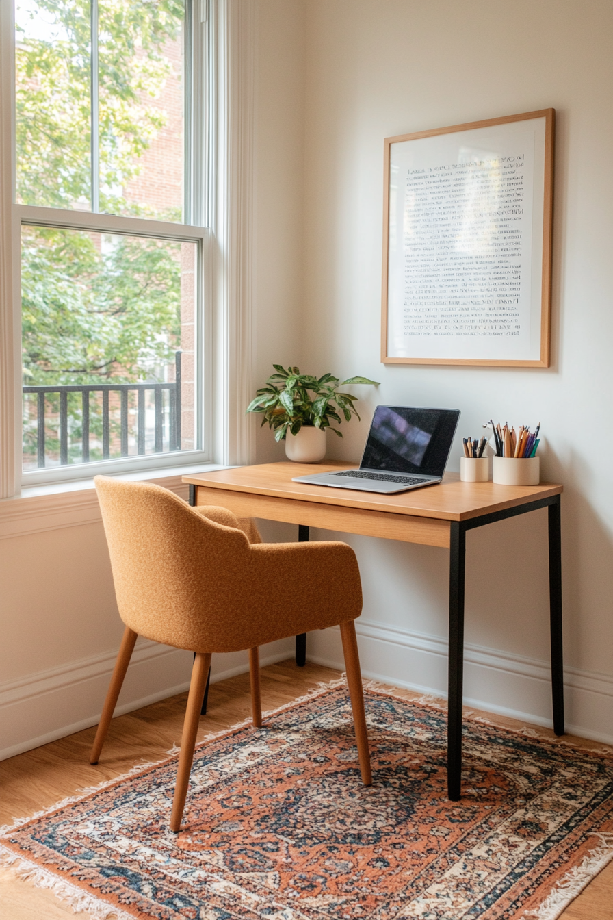 Home office with inspirational quotes