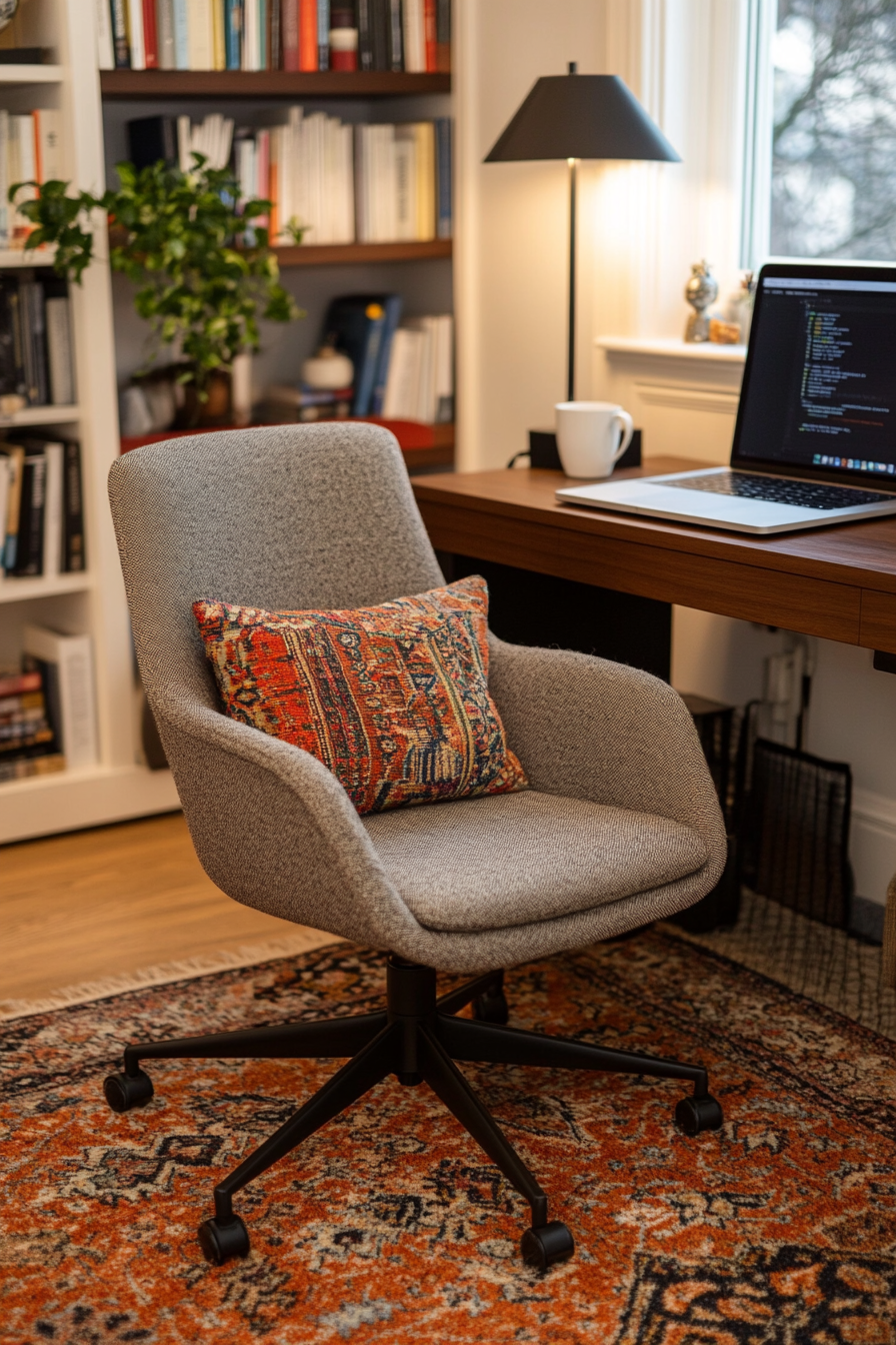 Home office with natural elements