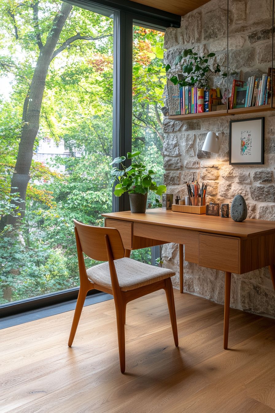Home office with comfortable seating
