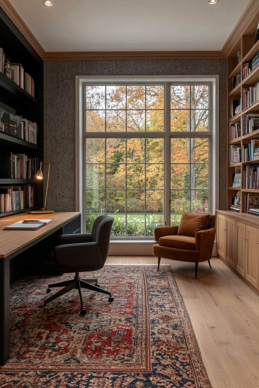 Home office with comfortable seating