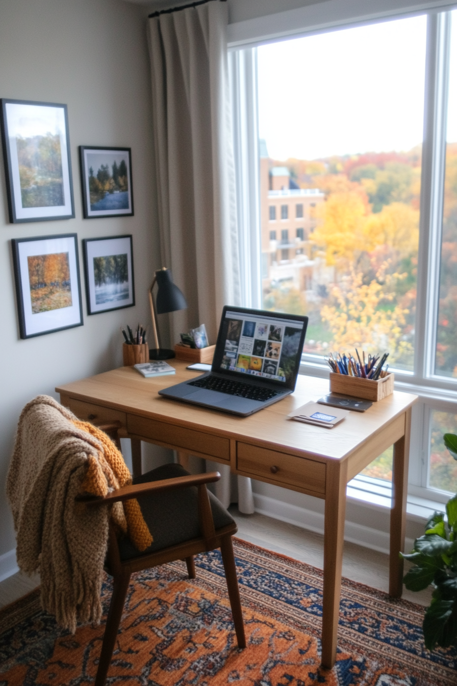 Home office with personalized decor