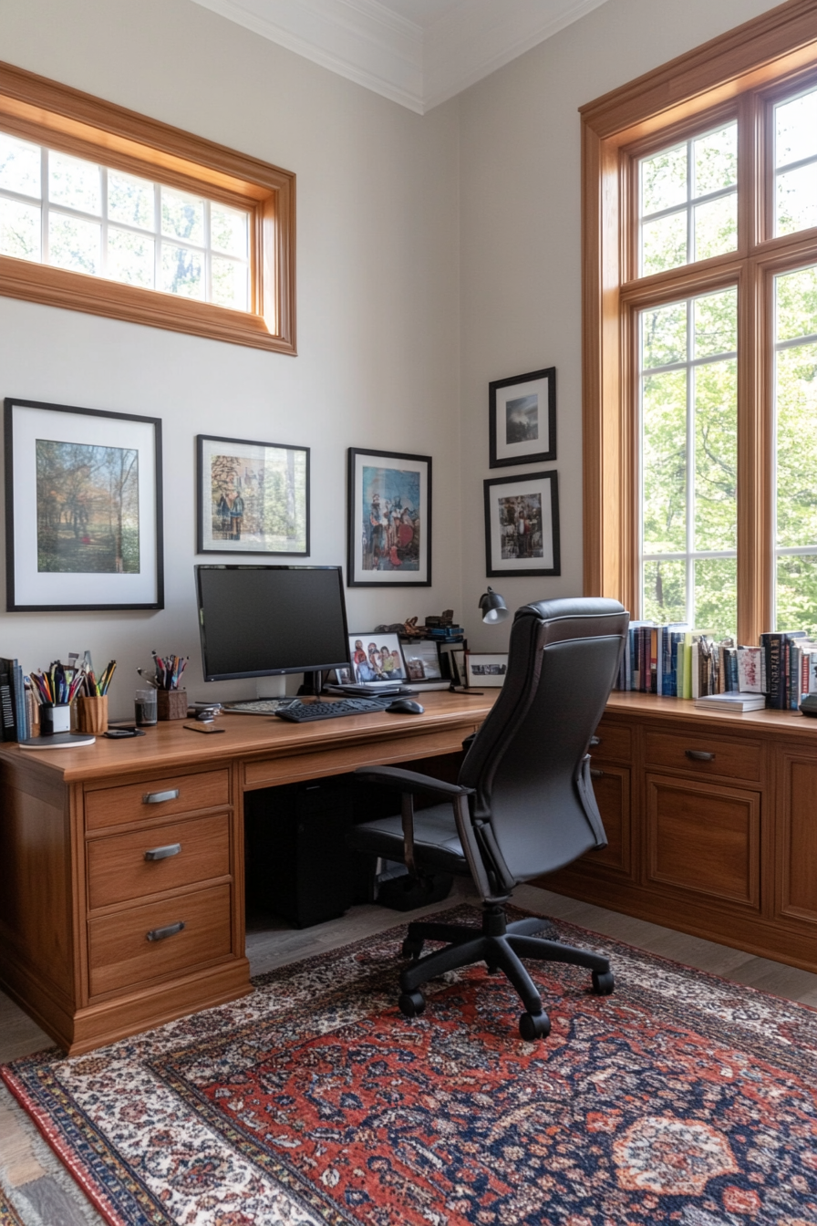 Home office with personalized decor