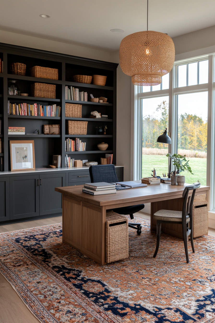 Home office with functional storage
