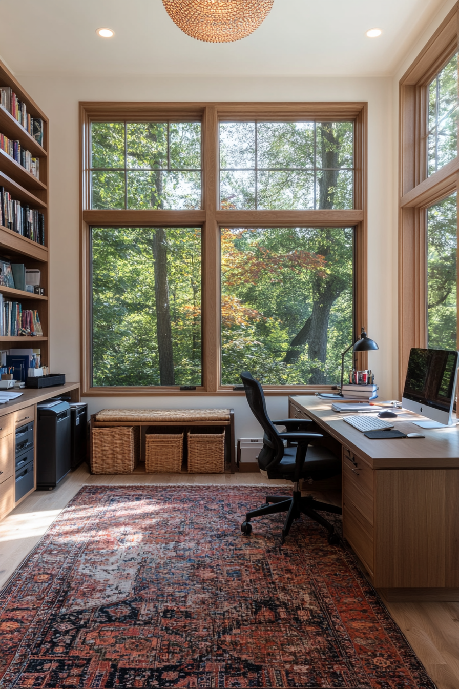 Home office with functional storage
