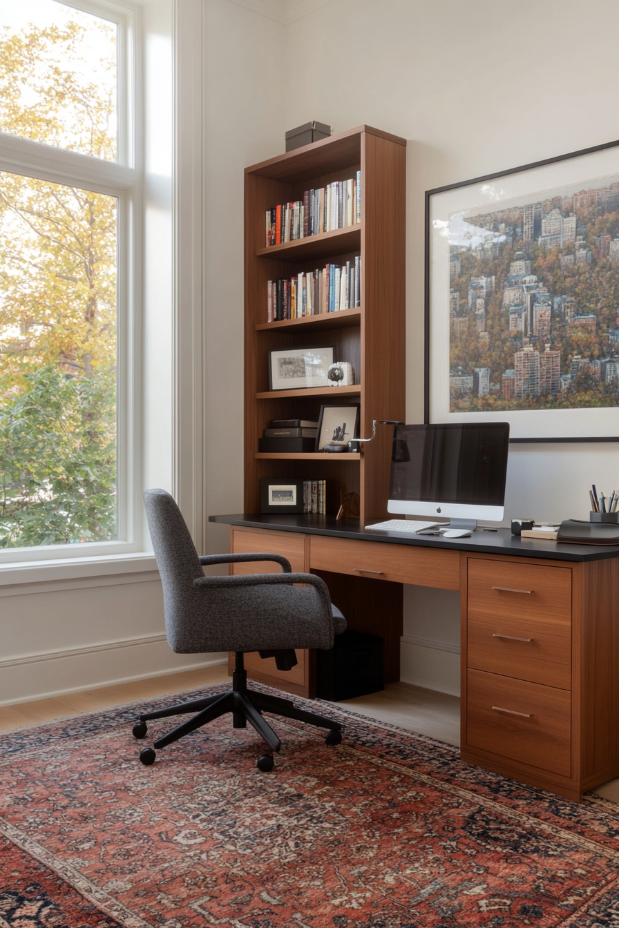 Home office with inspiring artwork