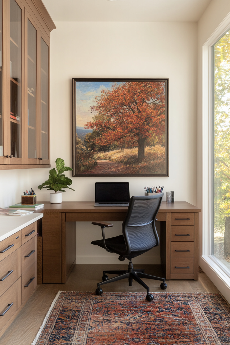 Home office with inspiring artwork