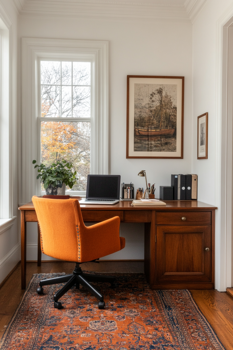 Home office with inspiring artwork
