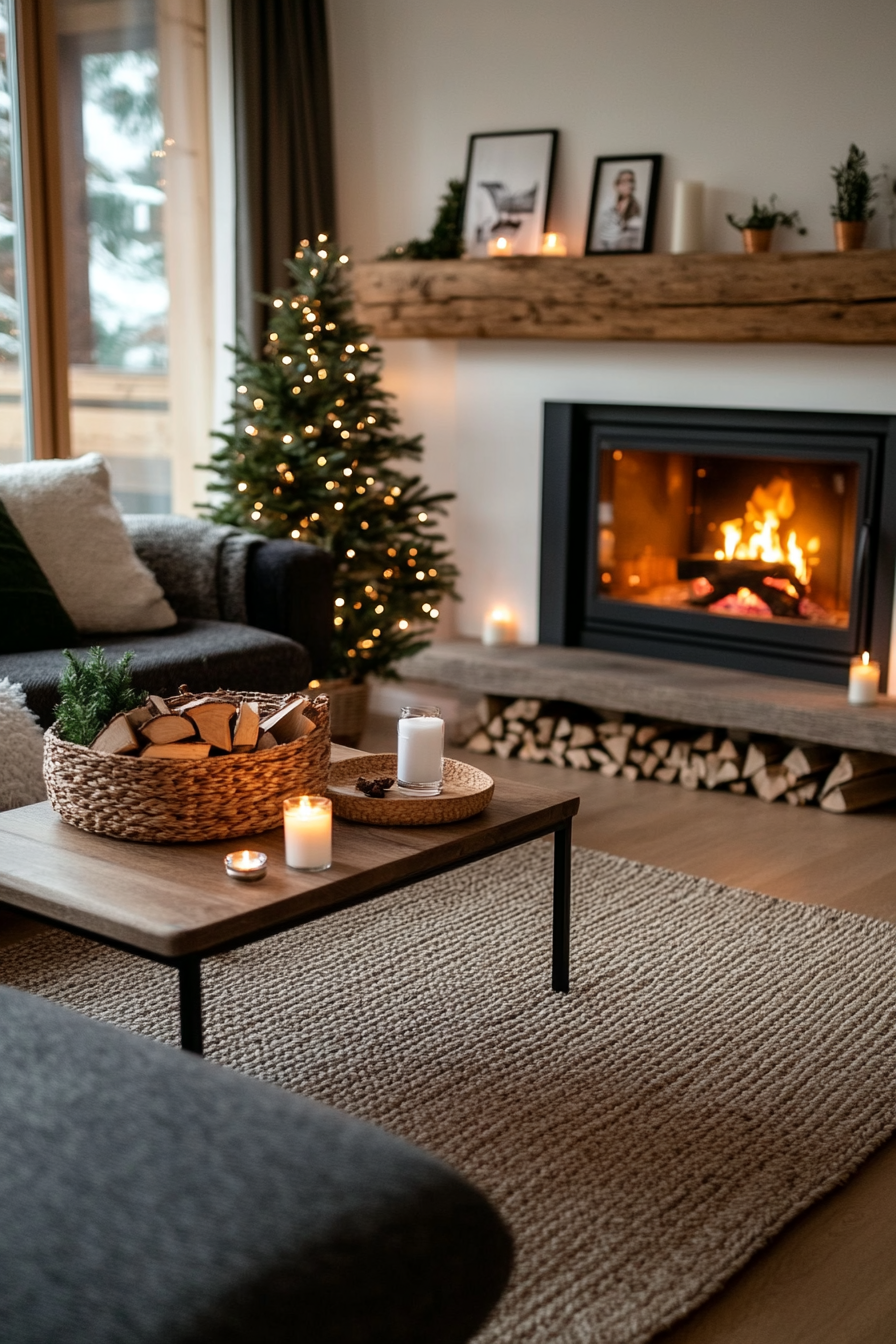 Living room with cozy decor elements
