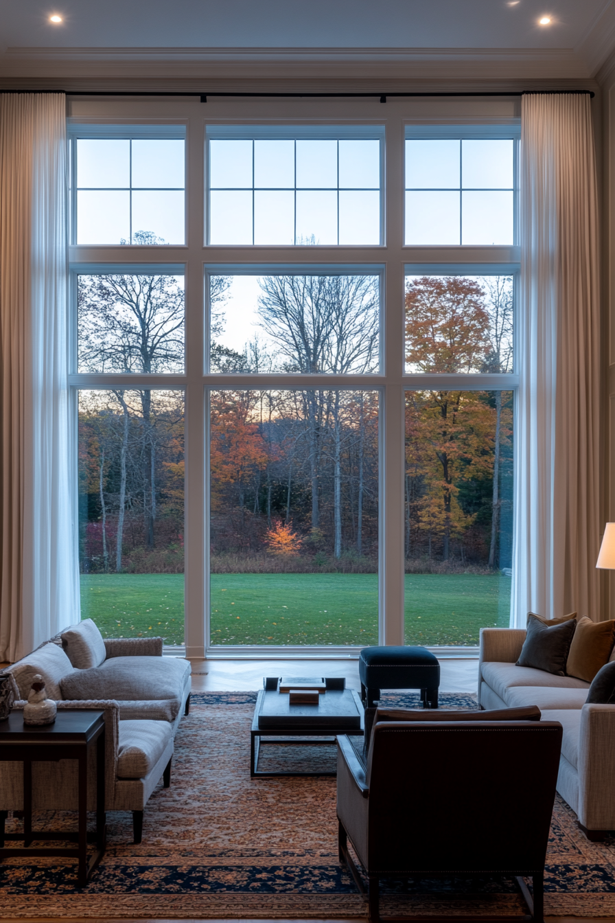 Living room with layered lighting