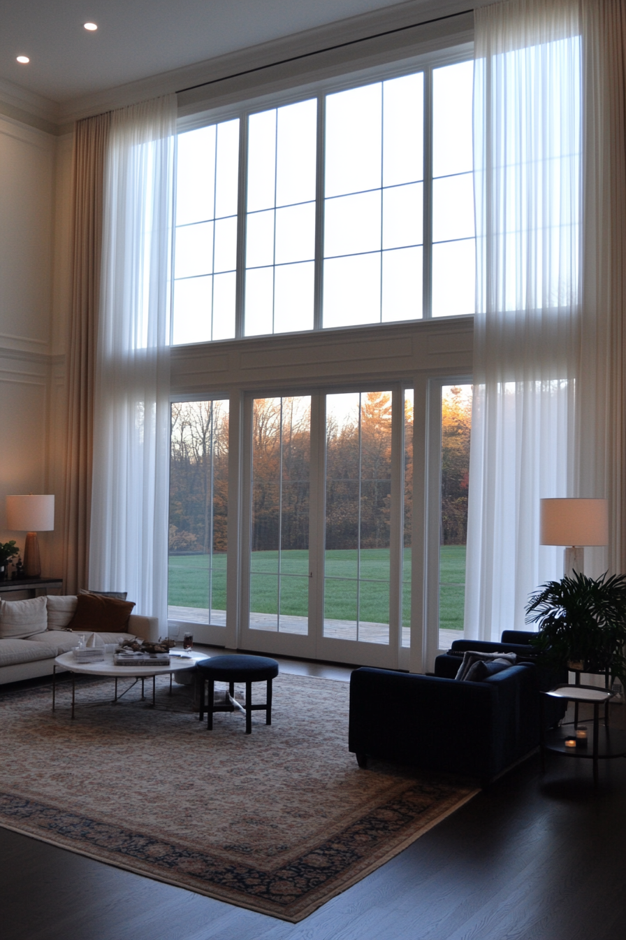Living room with layered lighting