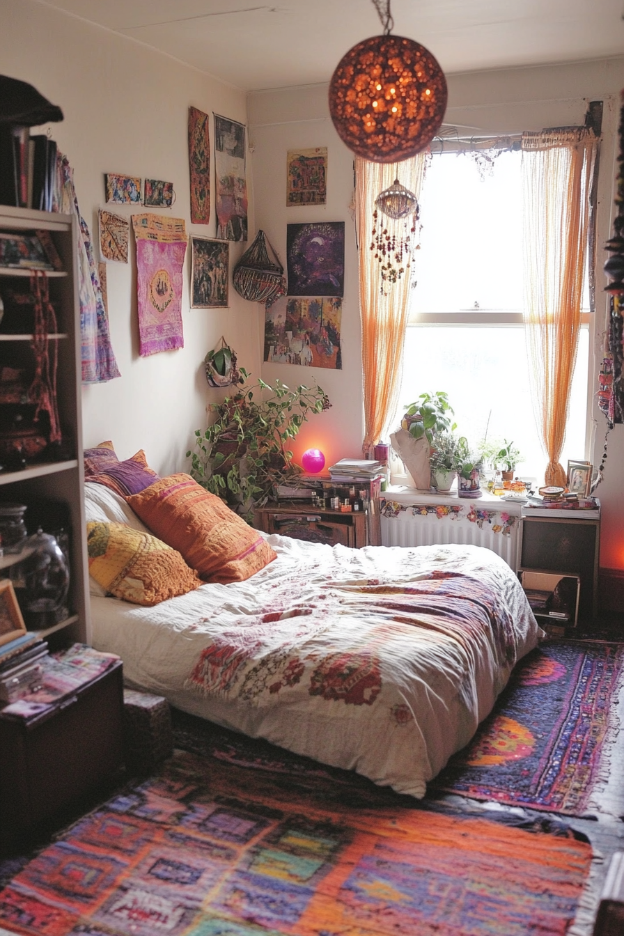 Bright, bold colors and retro-inspired furniture