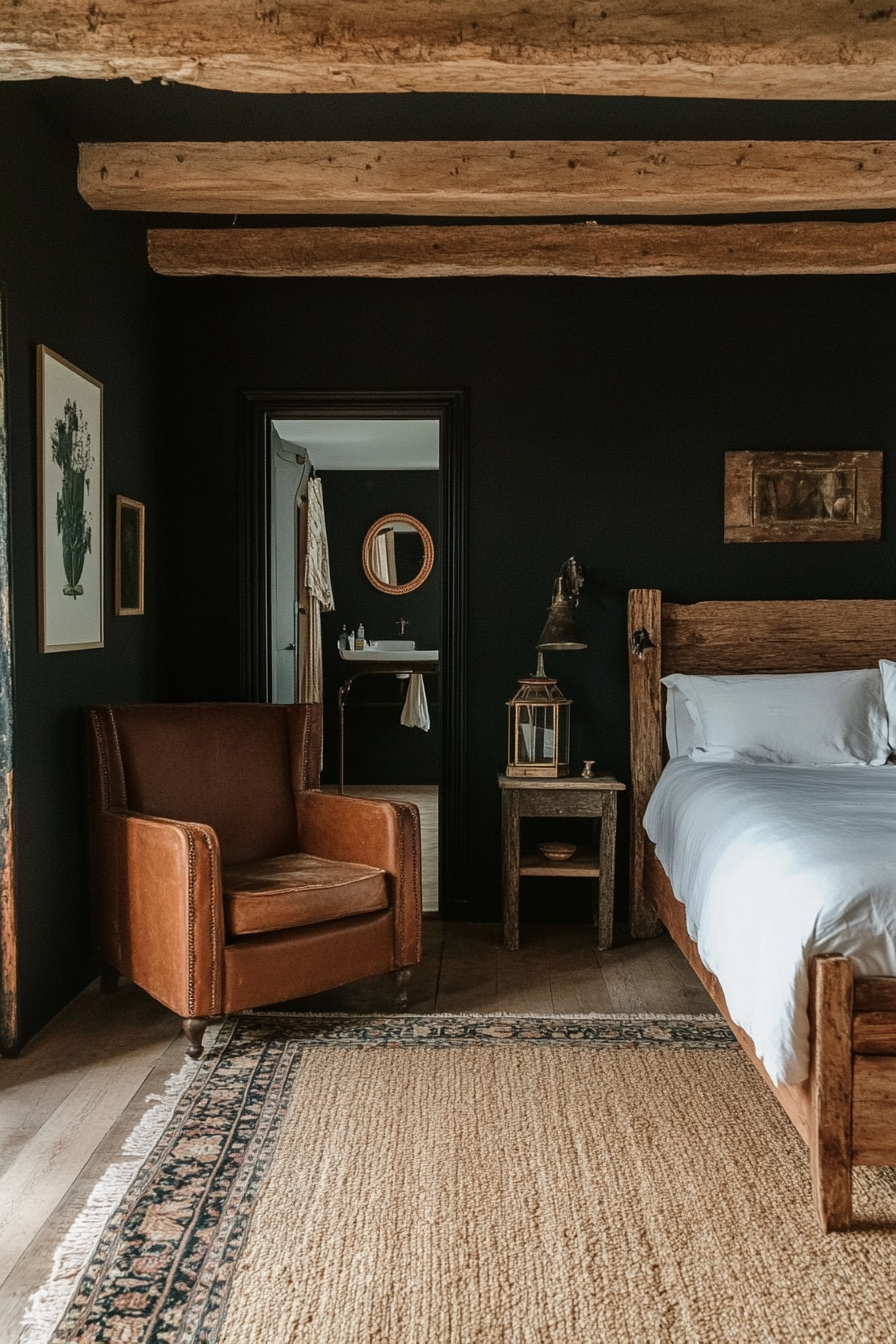 Rustic elements with reclaimed wood furniture and natural materials