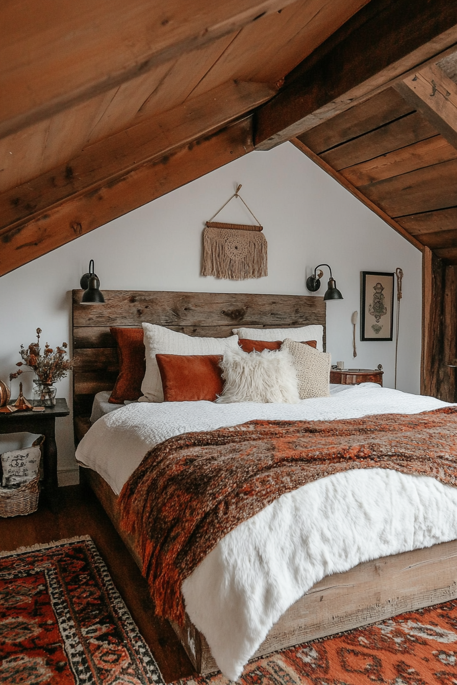 Warm browns, deep reds, and burnt oranges