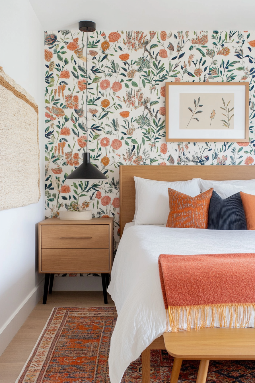 Statement wallpaper adds a unique touch