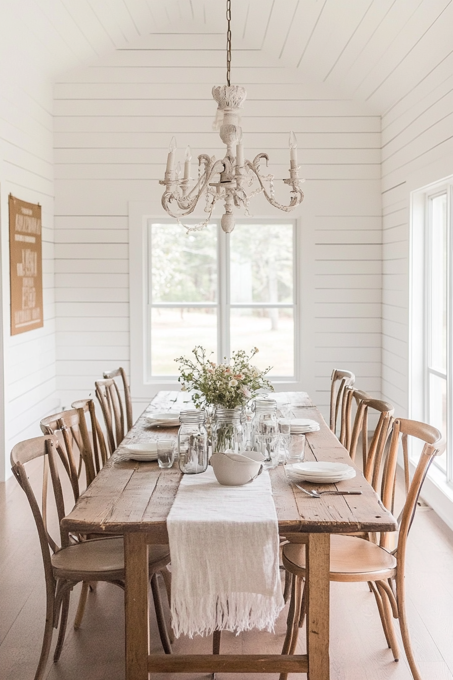 Reclaimed wood furniture adding warmth and sustainability