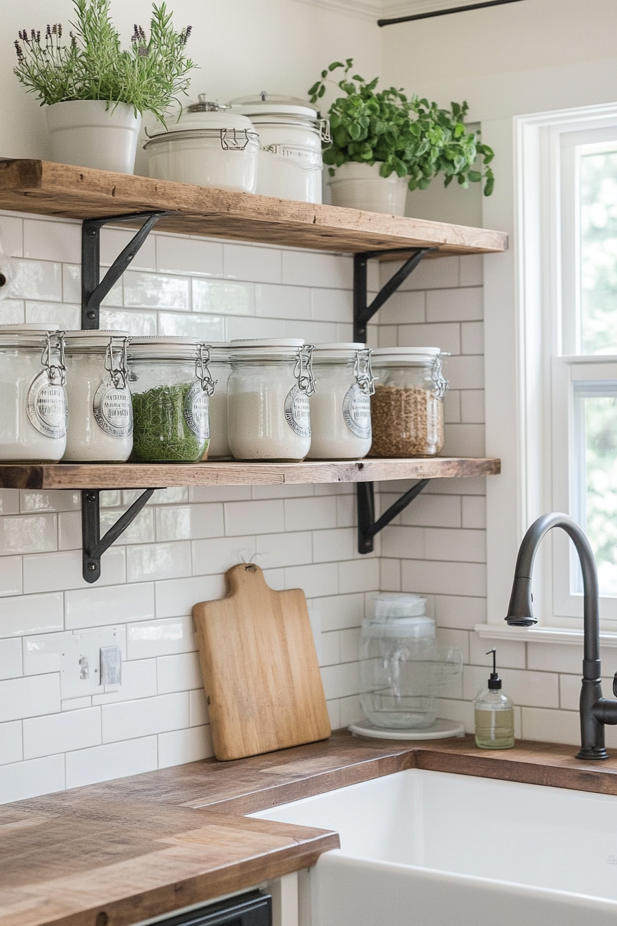 Rustic shelving for storage and decor