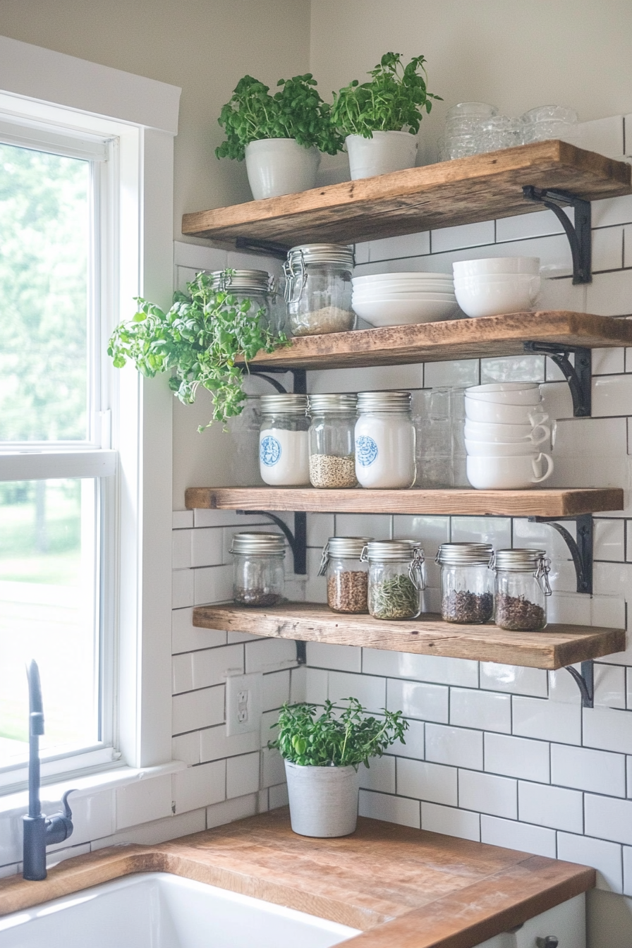 Rustic shelving for storage and decor