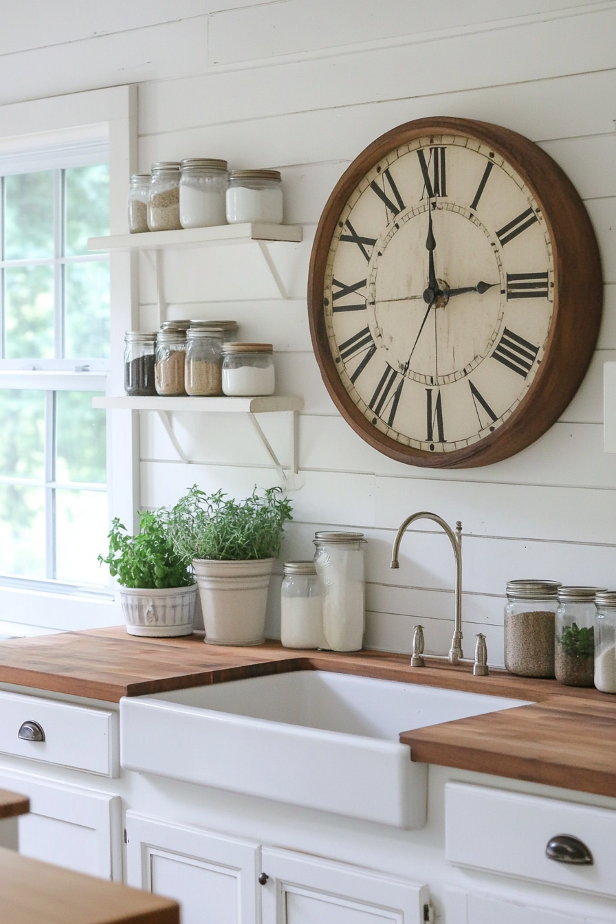 Farmhouse clocks for rustic charm and practicality