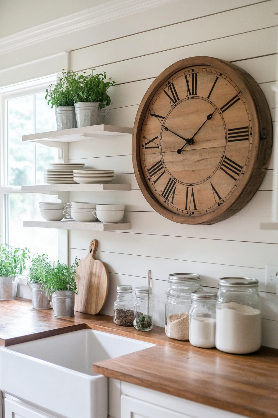 Farmhouse clocks for rustic charm and practicality