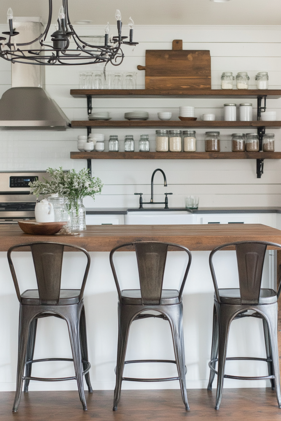 Vintage metal accents for industrial edge