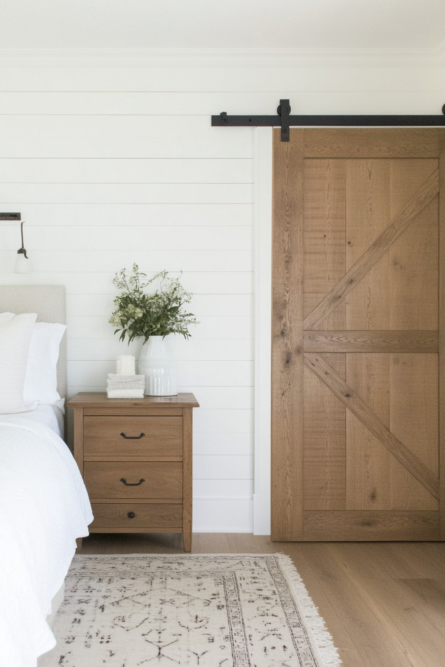 Barn doors for rustic touch and functionality