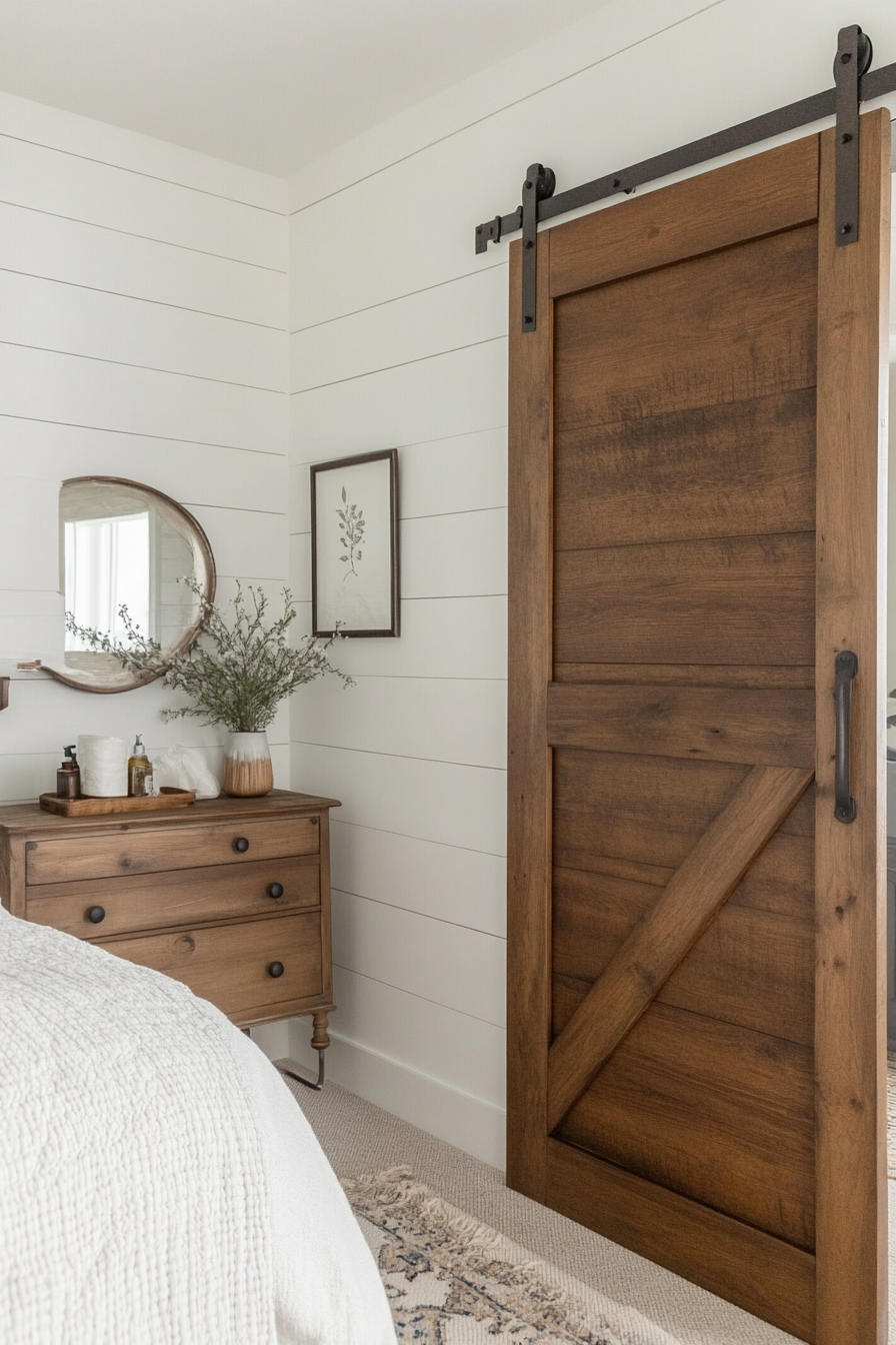 Barn doors for rustic touch and functionality