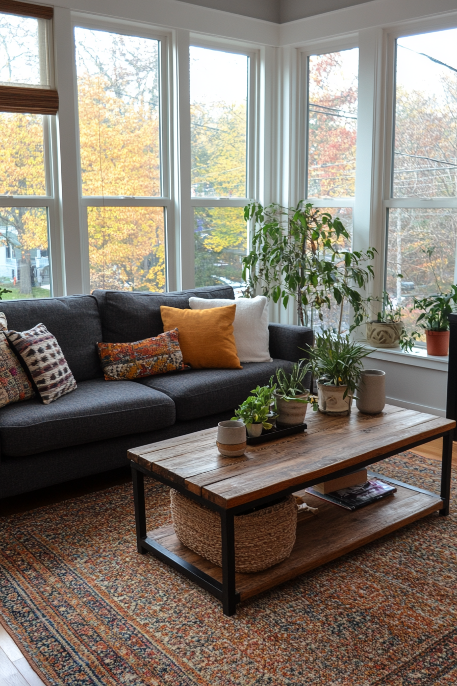 Lounge room filled with various plants
