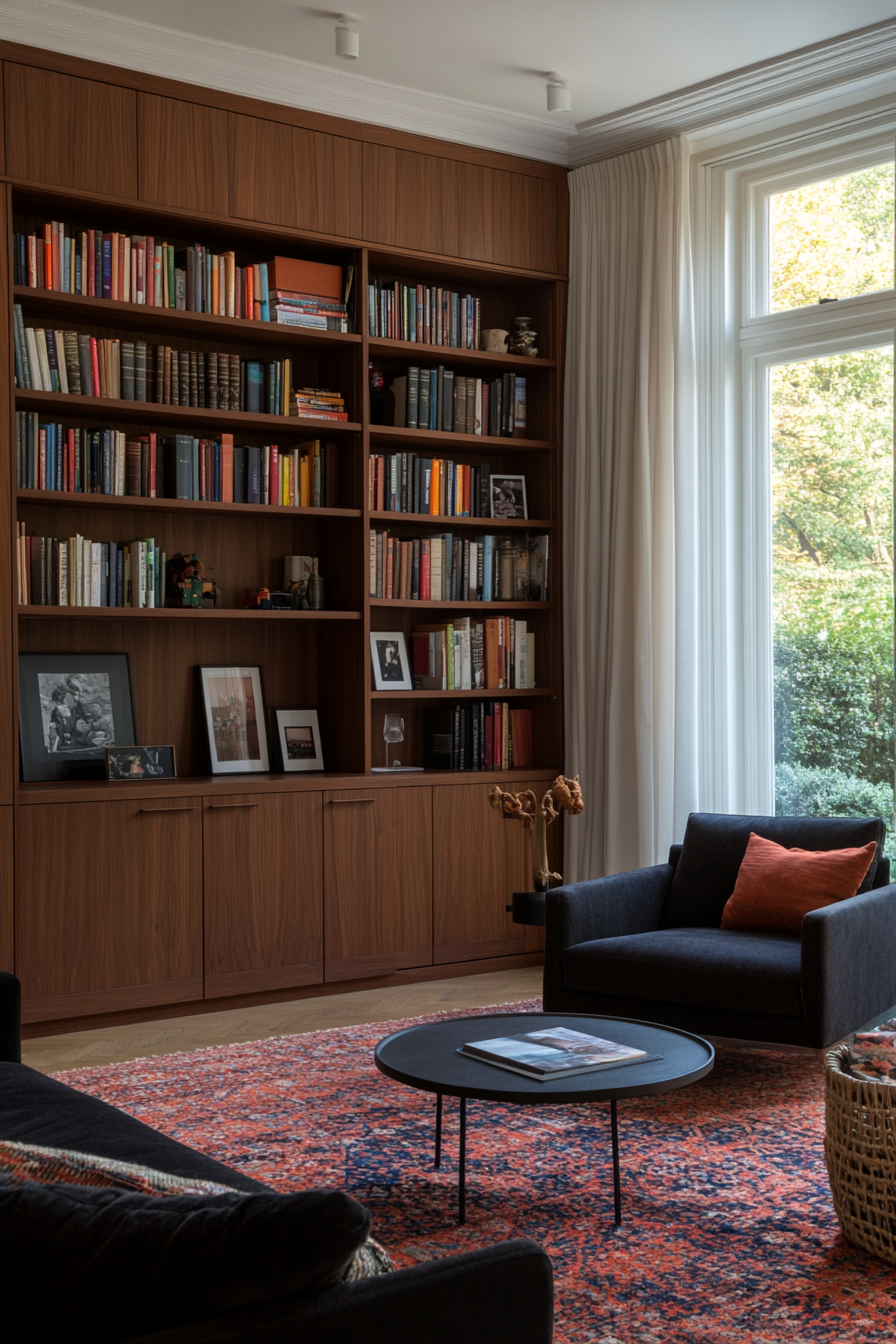 Bookcase with books and decorative objects