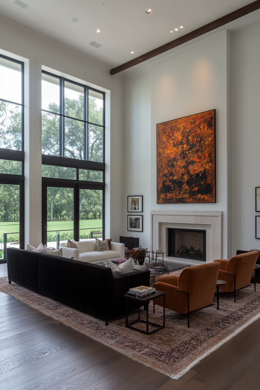Gallery wall with multiple pieces of artwork