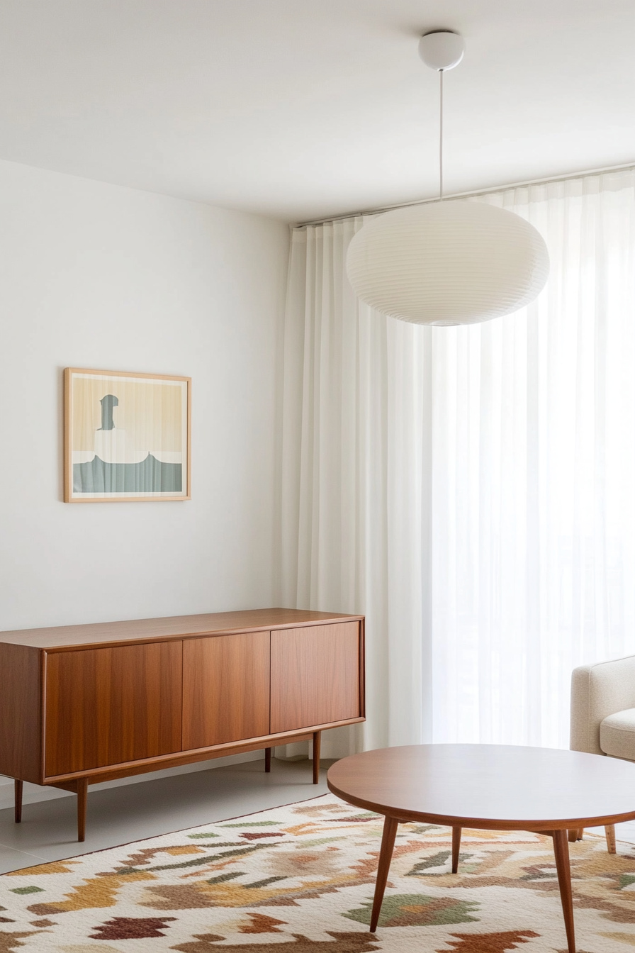 Teak furniture in mid-century modern design