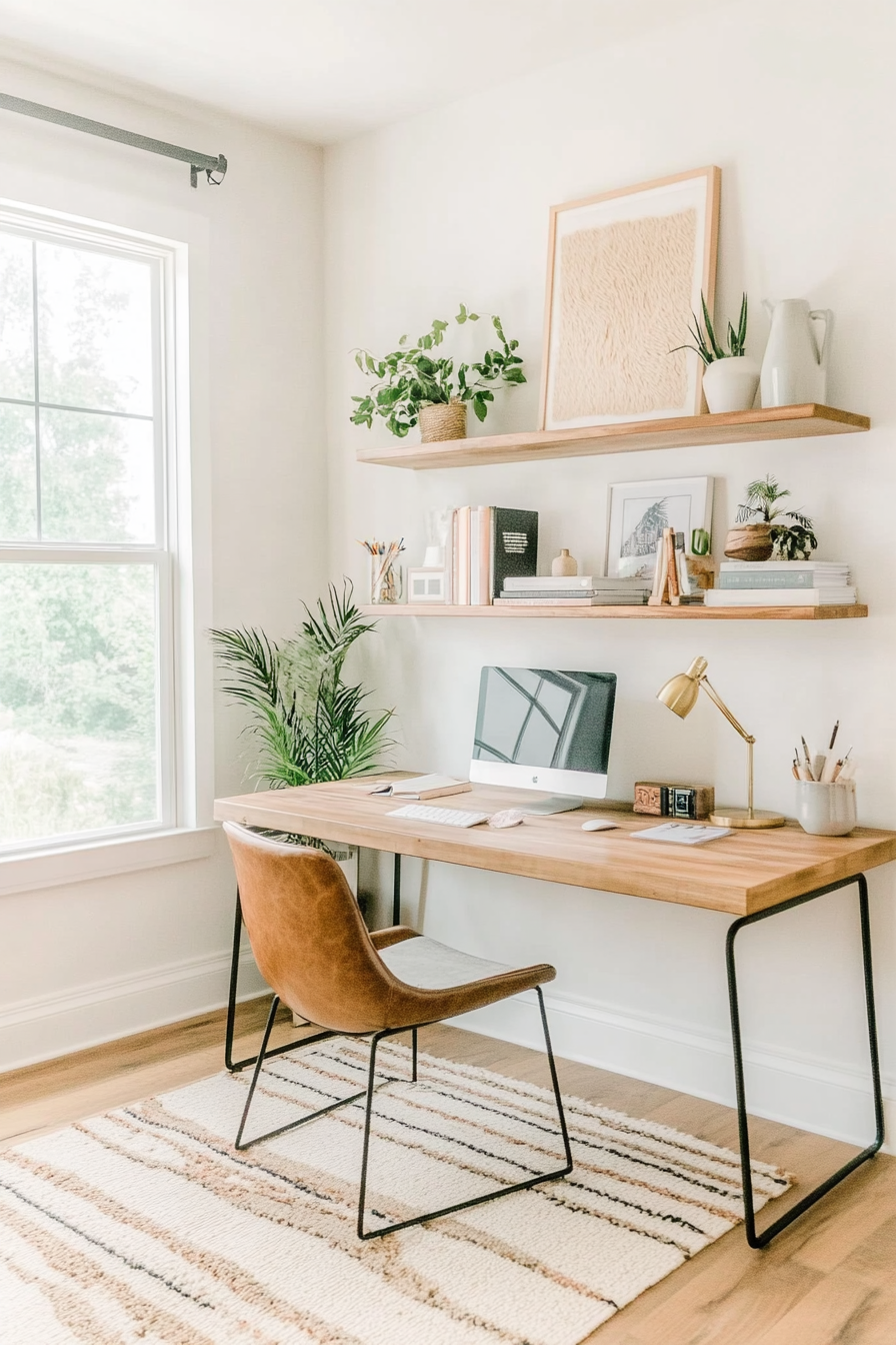 Modular shelving in mid-century modern decor