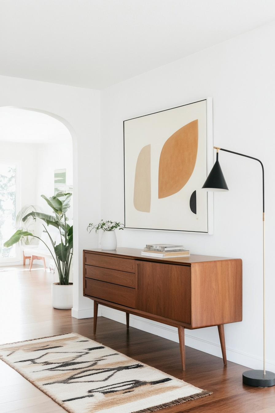 Sleek sideboard in mid-century modern decor