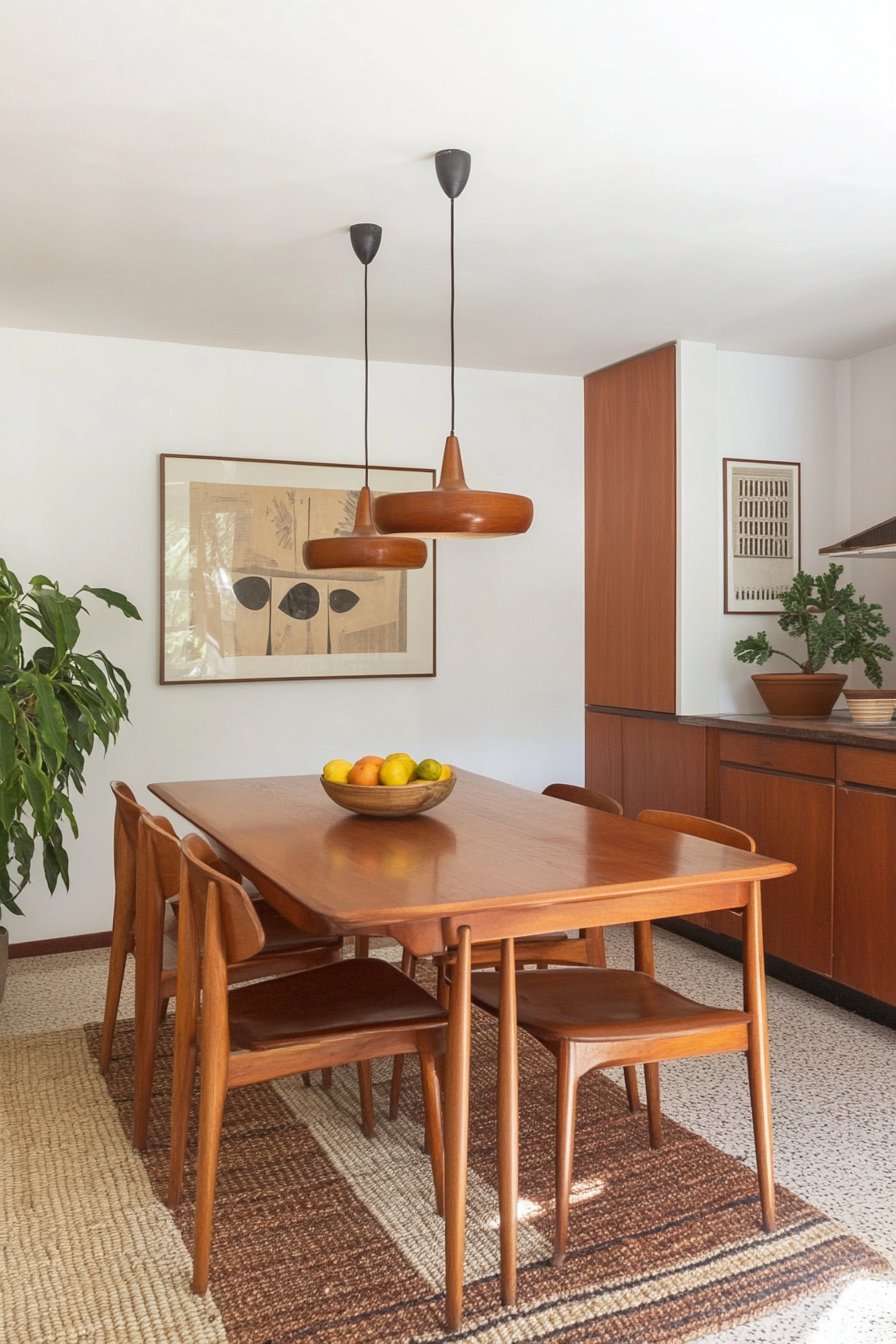 Teak furniture in mid-century modern design